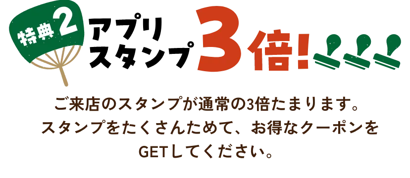 特典2　アプリスタンプ3倍